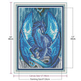 Full Drill Dargon Diamond Painting Kits for Beginner,5D DIY Animal Round Diamond Rhinestone Embroidery Art Crafts for Home Wall Decor,11.8×15.7 Inch