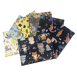 100% Cotton Animal Quilting Fabric,7pcs Precut Fat Quarters,Animal Cotton Fabric Bundles,Quilting Cotton Craft Fabric Sheets for Patchwork Sewing Quilting Crafting,DIY Crafting Series15.7'' x 19.6''(40cm x 50cm)