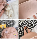 Cute Mini Backpacks with Accessories Aesthetic Mini Backpack for Teens Kawaii Small Backpack (White,With-Accessories)