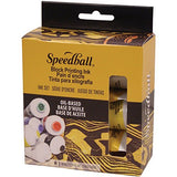 Speedball 3476 Oil-Based Block Printing Ink Starter Set for Professional, Permanent Prints AP Certified - 1.25 FL OZ Tubes