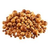 CCINEE 240 Piece Natural Spacer Wood Beads Pine Polished Loose Beads with Mixed Sizes for Jewelry