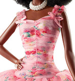 Barbie Collector: Birthday Wishes Doll with Curly Brunette Hair, 11.5-Inch, Wearing Floral Gown, with Doll Stand and Certificate of Authenticity, Makes A Great Gift for 6 Year Olds and Up