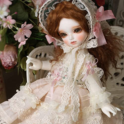 Mini Cute 1/6 BJD Doll 26cm 10.2in Ball Jointed SD Dolls with Full Set Princess Dress Shoes Wigs Hat and Hand Painted Makeup, Best Birthday Gift
