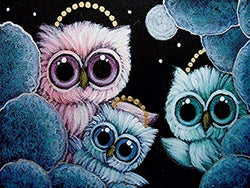 5D Diamond Painting 3 Lovely Owls - NineHorse, Full Round Drill Adult Children DIY Handicrafts, Beautiful Home Decor (11.8x15.7 Inches)