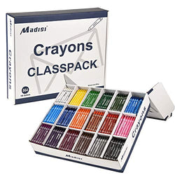 Madisi Crayon Classpack, Regular Size, 18 Colors, Bulk Pack, 864 Count