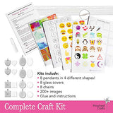 Pinwheel Crafts Jewelry Making Kit for Girls - Jewelry Craft Kit, Custom Glass Pendant Necklace Set for Kids or Teen Girl Gifts, Make 8 Necklaces with Step-by-Step Instructions and Craft Supplies