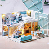 CUTEBEE Dollhouse Miniature with Furniture, DIY Dollhouse Kit Plus Dust Proof and Music Movement, 1:24 Scale Creative Room Idea(Poetic Life)