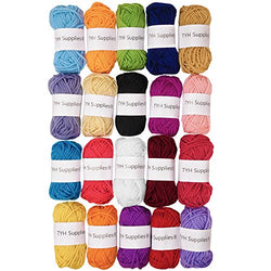 TYH Supplies 20 Skeins Yarn Assorted Colors 100% Acrylic for Crochet & Knitting Multi Pack
