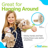 InFLOATables Stuffed Sloth Set of 2 - Adopt A Sloth Plush with Removable 'I Love Hanging with You' T-Shirt & Birth Certificate - Cute Stuffed Animal Sloth Gifts for Girls & Boys