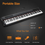 Duoliemi 88 Key Digital Piano for Beginner, 88 Keys Full Size Semi Weighted Keyboard Piano, Portable Electric Piano with Sustain Pedal, Portable Bag, Power Supply