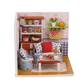 CONTINUELOVE DIY Miniature Doll House Kit - Wooden Miniature Dollhouse Model Kit - with Furniture,Voice-Activated Lights and Dust Cover - The Best Toy Gift for Boys and Girls(Warm Memories)