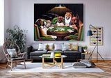 Looife Dogs Playing Poker Cards Canvas Prints Wall Art,40x30 Inch Funny Famous Painting Giclee Artwork Reproduction Wall Decor for Modern Home Decoration