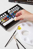 SAS Supply Acrylic Painting Set 12 Rich, Vibrant Colors for Beginners, Students & Professional Artists. Paint on Canvas, Paper, Wood, Ceramics & More. 3 Bonus Paintbrushes with Comfort Grip.