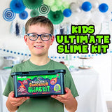 Original Stationery Dinosaur Slime Kit, Glow in The Dark Slime Making Kit to Create Slime for Boys, Glossy Slime and Dino Poop Slime for Kids, Awesome Butter Slime Kit for Boys and Birthday Gift Idea