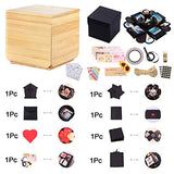 Kicpot Wooden Album Box , Creative DIY Photo Album,Explosion Gift Box,Wood Scrapbook Box Surprise Gift for Valentines Day Wedding Birthday Anniversary Mother's Day