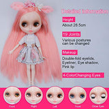 YUMMON 1/6 BJD Doll is Similar to Neo Blythe, 4-Color Changing Eyes Shiny Face and Ball Jointed Body Dolls, 12 Inch Customized Dolls with Five Hands, Nude Doll Sold Exclude Clothes (YM13)