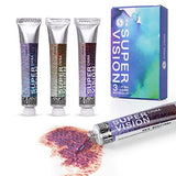 Watercolor Paint Set, Rock-Mica Layered Watercolor, Attractive Art Watercolor Set, Vibrant Pigments, 3 Glitter Layering Colors for Professionals, Beginners, 8ml*3 Tube
