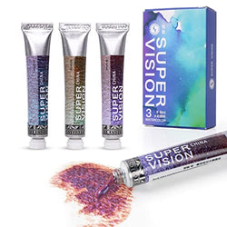 Watercolor Paint Set, Rock-Mica Layered Watercolor, Attractive Art Watercolor Set, Vibrant Pigments, 3 Glitter Layering Colors for Professionals, Beginners, 8ml*3 Tube