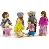 Dollhouse People, Dolls Family of 7 Poseable Wooden Doll