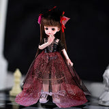 UCanaan 1/6 BJD Dolls Clothes Set for 11.5In-12In Fashion Jointed Dolls 30cm Poseable Dolls-Night Angel