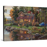 Peace Like a River Cabin Canvas Wall Art Print, Artwork