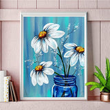 Adult Diamond Painting Kits, DIY 5D Round Vase Full Diamond Flower Floral Diamond Art, Great for Kids Painting and Home Leisure and Wall Decor