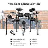 Alesis Drums Nitro Mesh Kit Bundle - Ten Piece Mesh Electric Drum Set With 385 Electronic Drum Kit Sounds and Solid Aluminum Rack