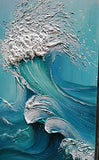 YaSheng Art - sea landscapes Abstract Oil Painting,Oil Painting on Canvas Texture Blue Ocean scenery Oil Painting Hand-Painted Abstract Artwork Pictures Canvas Wall Art Paintings 24x48inch