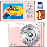 Digital Camera Kids with 32GB SD Card, 16x Digital Zoom and Compact Portable Mini Camera for Teens, Beginners, Seniors（Pink）