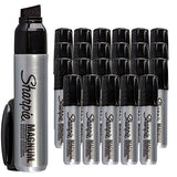 Sharpie (24 Pack) Pro Magnum Permanent Marker Set Chisel Tip Black Pens Pallet Markers Bulk Extra
