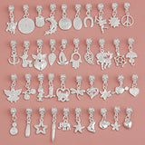 RUBYCA 120Pcs Tibetan White Silver Plated Metal Connector Bails Mix Bead Pendant Charm Bracelet 201