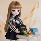 HGFDSA 1/6 BJD Doll 10.6" SD Jointed Dolls Handmade Full Set DIY Toy Action Figure with Clothes Shoes Wig Best Gift for Girls