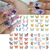 Butterfly Nail Art Stickers Summer Nail Decals for Nail Art Holographic Spring Water Transfer Sliders Stickers Colorful Blossom French Nail Tip for Women Girls Manicure for Nail Art Foils Nail Supplies Decorations 12 Sheet