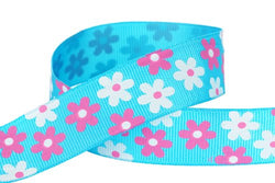 Hip Girl Boutique Flower Printed Grosgrain Ribbon For for Hair Bows, Floral Designs, Gift Wrapping,