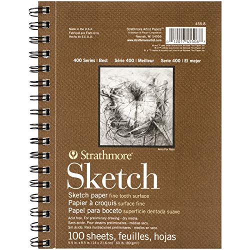 Strathmore 455-8 Strath Sketch S 400 5.5X8.5100SHT60LB, 5.5" x 8.5", White 100 Count - New