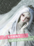BJD Doll Wig 9-10inch(21-24cm): 1/3 BJD SD, Fur Wig Dollfie/Silver Grey Extra Long Straight Hair
