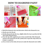 DIY 5D Diamond Painting Kit, Full Drill Diamond Rhinestone Embroidery Cross Stitch by Number Kits Gift for Home Wall Decor, Pink Paris, Size 13.8" by 19.7"