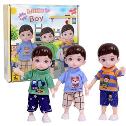 Beem Jun Boy Dolls Set, BJD Doll 6 Inches Male Doll with Different Clothes Ball Jointed Doll,Includes Gift Box and Greeting Card, Ideal Gift for Kids, 3-in-1 Set