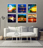 12-Pack DIY 5D Diamond Painting Set, Diamond Painting Set for Adults, Full Diamond Art, Wall Decor Art Craft, Star Moon Forest Landscape Art Painting 12" x 12"