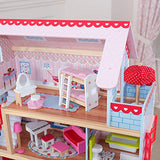 KidKraft Chelsea Wooden Doll Cottage with 16 Accessories, Working Shutters, for 5-Inch Dolls ,Gift for Ages 3+