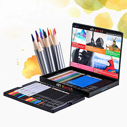 H & B Colored Pencils & Drawing Pencils Set - 60-Piece, Professional Artist Pencils Set for Coloring Books, with Vibrant Colors for Sketching, Shading & Coloring in Gift Box