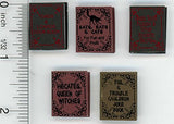 R.B. Foltz & Co. Dollhouse Miniature Set of 5 Witch Humor Hardcover Books (Set 1)