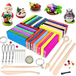 Polymer Clay, 32 Blocks Colored Oven Bake Modelling Clay, iFergoo DIY Colored Clay Kit with