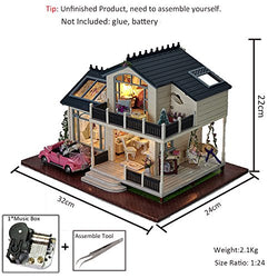MAGQOO 3D Wooden Miniature Dollhouse Kit DIY House Kit with Furniture,1:24 Scale DIY Dollhouse Kit (Provence Dust Proof and Music Box Included)