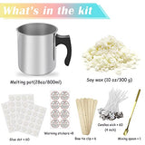 Candle Making Kit, Soy Wax DIY Candle Supplies Including 28oz/800ml Candle Make Pouring Pot, 60 Candle Wicks, 60 Wicks Sticker, 6 Candle Wicks Holder, Natural Soy Wax and Spoon