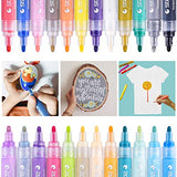 Acrylic Paint Pens, Morfone Markers 24 Colors Water Based Pen for Rock Painting, Canvas, Glass, Ceramic, Mugs, Wood, Crafts, School Project (Medium Tip)