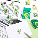 Vivid Green Cactus Stickers, Doraking 46PCS Boxed DIY Decoration Vintage Style Cactus Stickers for Laptop Scrapbook Diary Notebooks Album