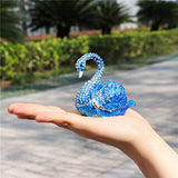 Waltz&F Diamond Blue swanTrinket Box Hinged Hand-Painted Figurine Collectible Ring Holder with Gift Box