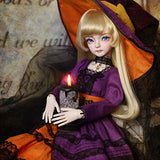 MEESock 1/4 Exquisite Witch BJD Doll 16.7" SD Dolls Ball Jointed Doll DIY Toys, with Full Set Clothes Shoes Wig Makeup, Best Gift for Girls