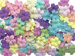 Sakura Sweet Colors Mulberry Paper Flowers 100 pcs Patch Flowers 30x30mm Mulberry Paper Flower Scrapbooking Wedding Doll House Supplies Card Mini Paper Flowers Sweet Color